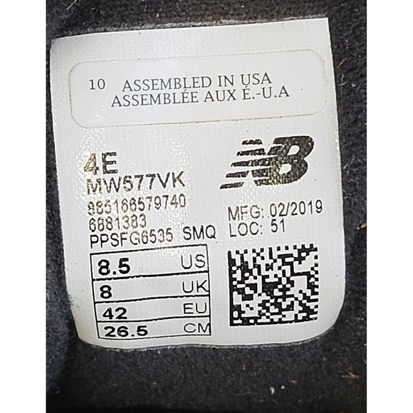 New Balance 577 Mens Black Leather Walking Shoes Hook and Loop Size 8.5 4E - Picture 7 of 11